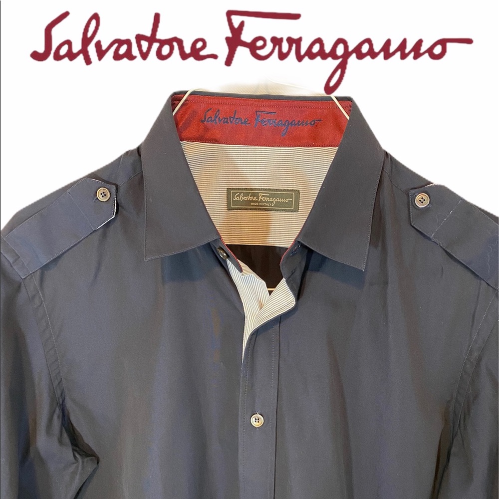 Salvatore Ferragamo Men's Navy Shirt